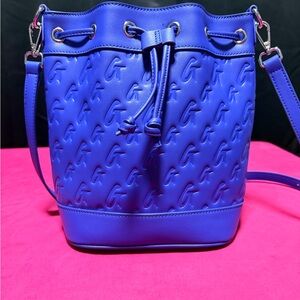Glam-Aholic Blue Embossed Shoulder Bag